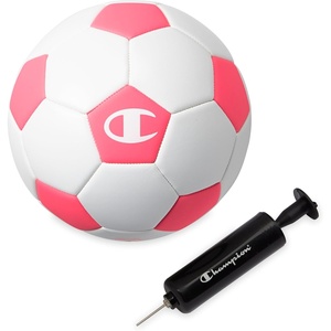 Champion Soccer Ball Youth & Adult – Matte Finish, 32-Panel Design, Enhanced Control, Sizes PVC Cover, Sizes 3,4 and 5 for Indoor & Outdoor Training, Includes 6″ Pump(Classic White/Optic Pink)