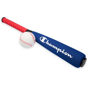 Champion Toddler Baseball Set (Red/Black), Big Fly Foam Bat and Soft Ball Kit for Kids Ages 3+, Oversized 24” Lightweight Bat with Molded Core, for Safe Indoor or Outdoor Play(Red/White/Blue)