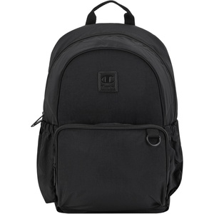 Champion Venice Laptop Backpack in Crinkle Nylon with Padded Adjustable Straps, Water Bottle Pocket for Work, Travel, Commute, Black/Silver, One Size(Black/Silver)