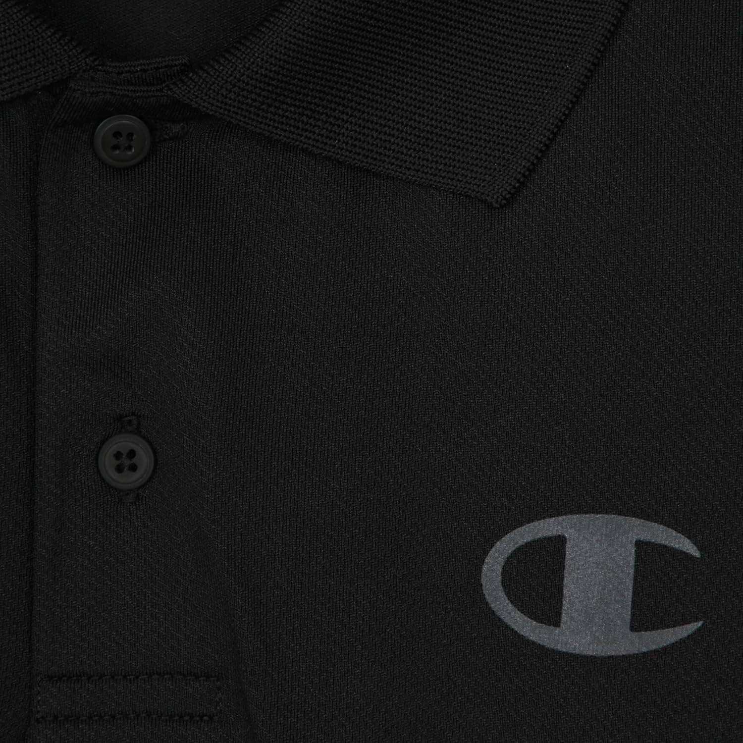 image:imageChampion Boys Athletic Short Sleeve Polo Shirt with Moisture Wicking Stretch FabricBlack