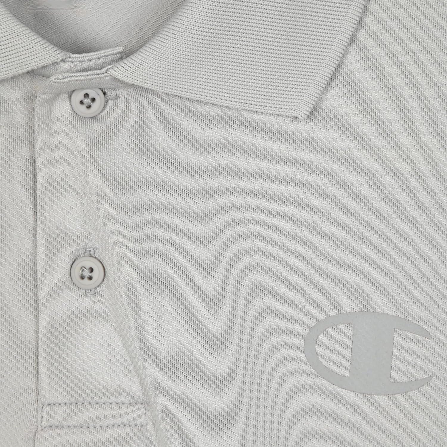 image:imageChampion Boys Athletic Short Sleeve Polo Shirt with Moisture Wicking Stretch FabricHigh Rise Gray