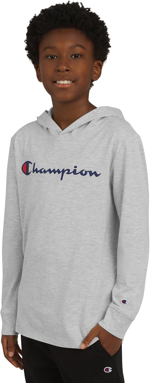 image:imageChampion Boys Boys Long Sleeve Hooded ShirtClean Grey