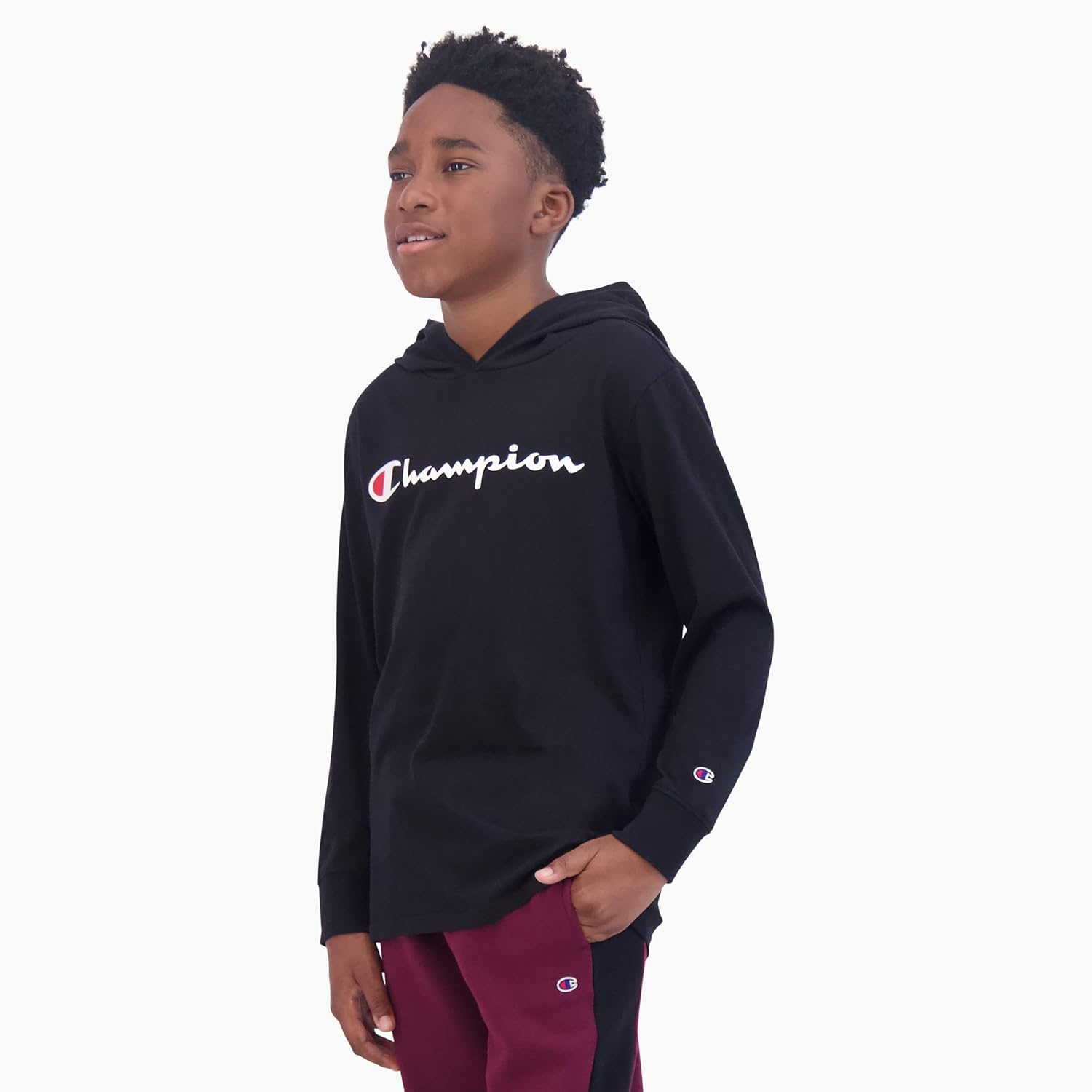 image:imageChampion Boys Boys Long Sleeve Hooded ShirtJet Black