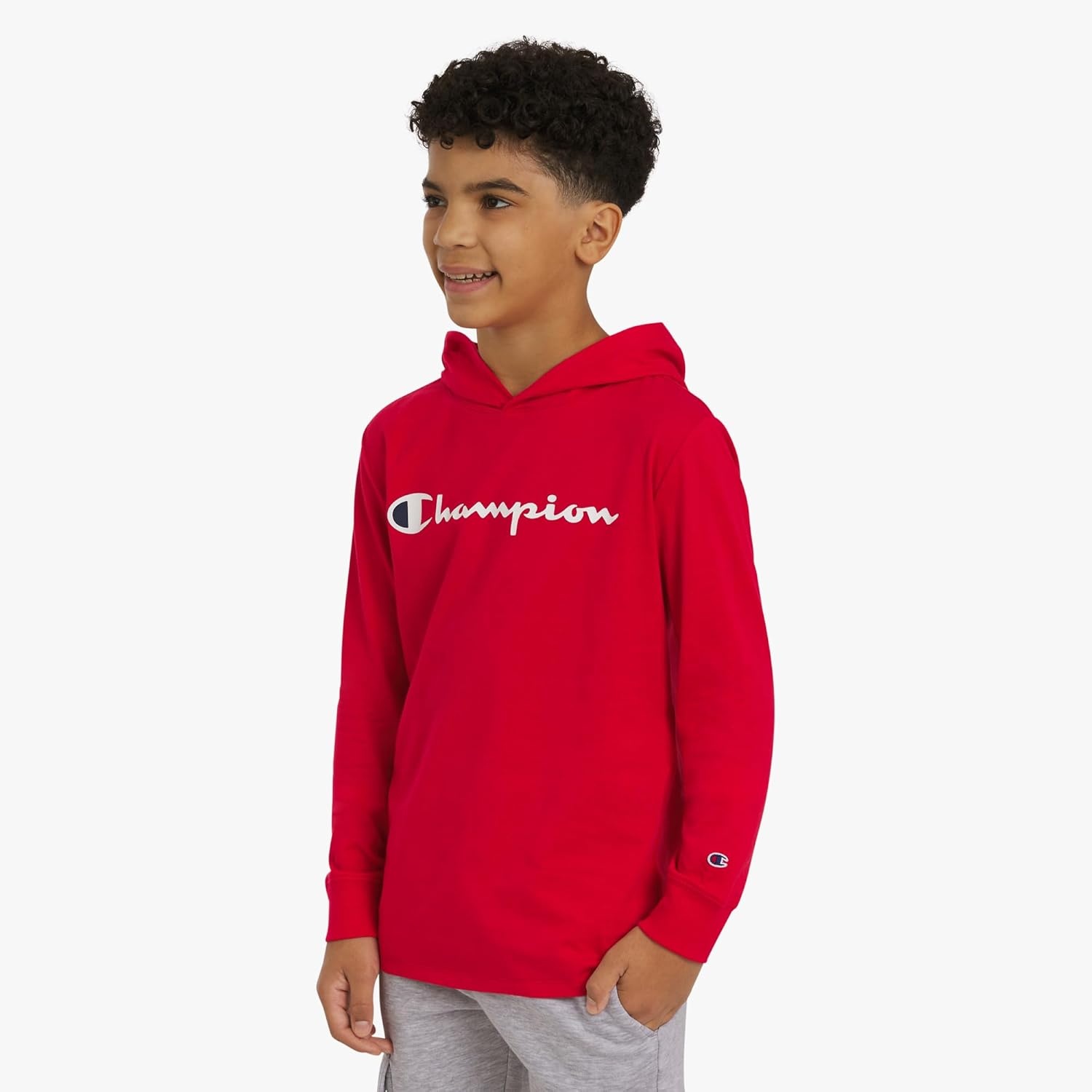 image:imageChampion Boys Boys Long Sleeve Hooded ShirtLychee Red