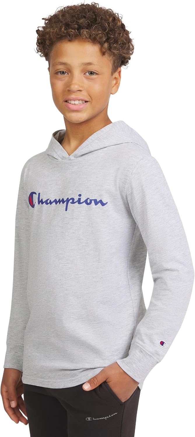 image:imageChampion Boys Boys Long Sleeve Hooded ShirtSignature Gray Heather
