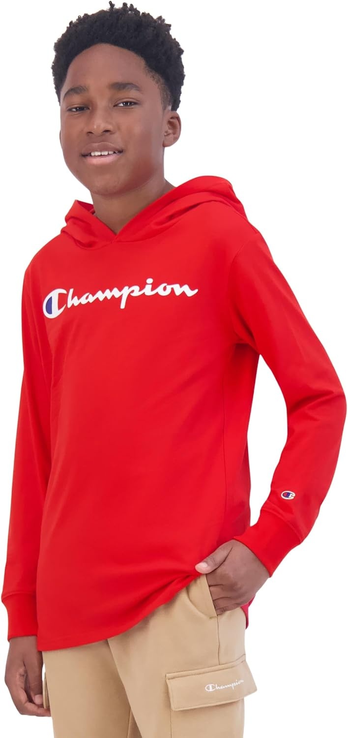 image:imageChampion Boys Boys Long Sleeve Hooded ShirtSignature Lychee Red
