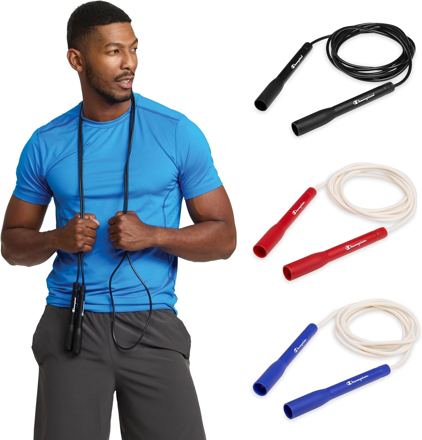image:imageChampion Classic Exercise Jump Rope Adjustable 9 Ft Speed Rope for Adult Fitness Skipping Rope for Endurance CoordinationBlue