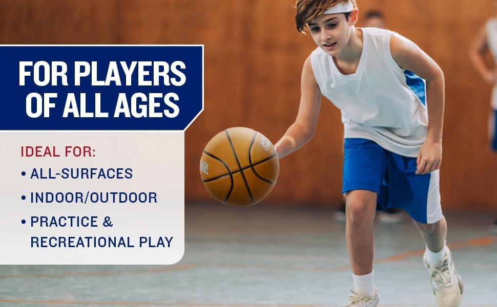 image:imageChampion Downtown Basketball Durable Rubber Cover with Deep Channels for Better Control AntiBurst Butyl Bladder Includes Ball Pump for IndoorOutdoor PlayCLASSIC