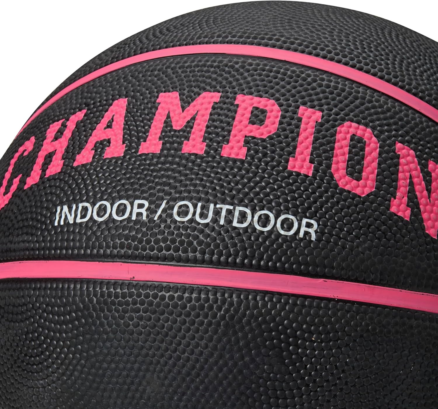 image:imageChampion Downtown Basketball Durable Rubber Cover with Deep Channels for Better Control AntiBurst Butyl Bladder Includes Ball Pump for IndoorOutdoor PlayBLACKKNOCKOUT PINK