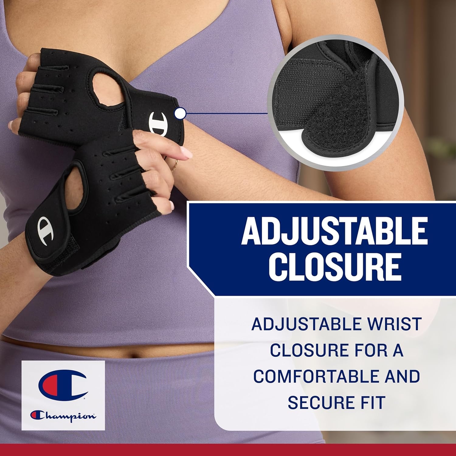 image:imageChampion Fingerless Gloves for Women Workout Gloves with Padded Palm amp Wrist Support Breathable Mesh FabricSmallMedium