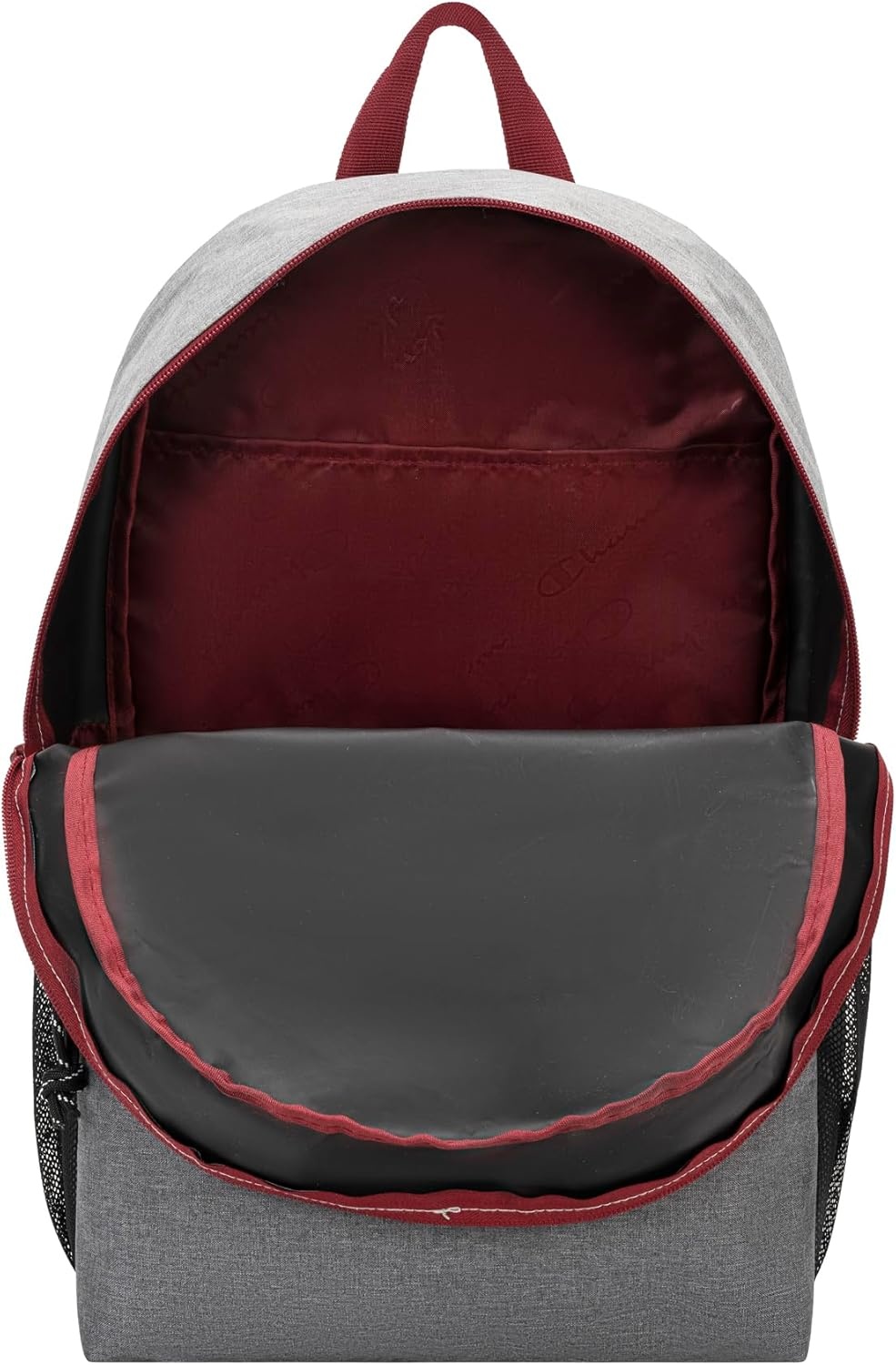 image:imageChampion Kids Merit Backpack with Padded Straps Water Bottle Pocket and Laptop Compartment for Daily Use GreyWhite One SizeOxford HeatherTibetan Red