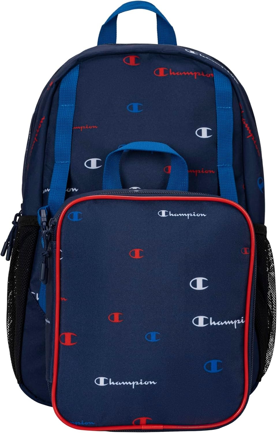 image:imageChampion Kids Mode 2Piece Backpack and Insulated Lunch Box Combo Set with Laptop Compartment Padded Straps Water Bottle Pocket for Daily Use Golf GreenNavy One Size