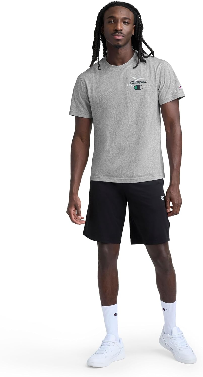 image:imageChampion Mens 10 Sport Knit Shorts Slim Fit LightweightBlack C Logo