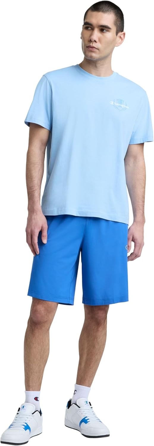 image:imageChampion Mens 10 Sport Knit Shorts Slim Fit LightweightNebulas Blue C Logo