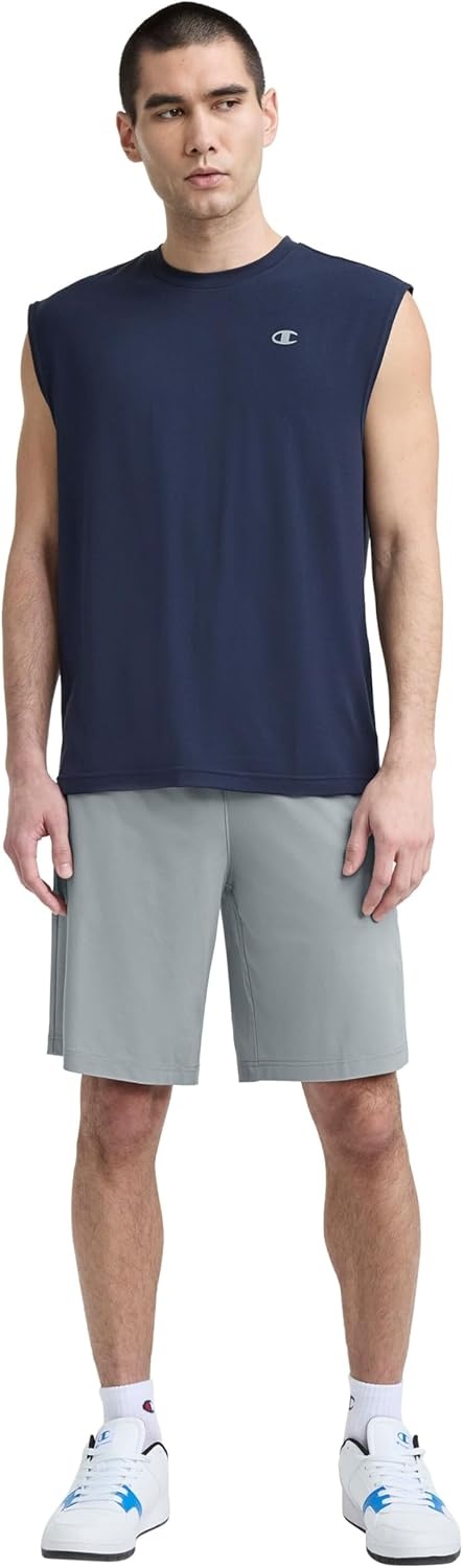 image:imageChampion Mens 10 Sport Knit Shorts Slim Fit LightweightQuarry C Logo
