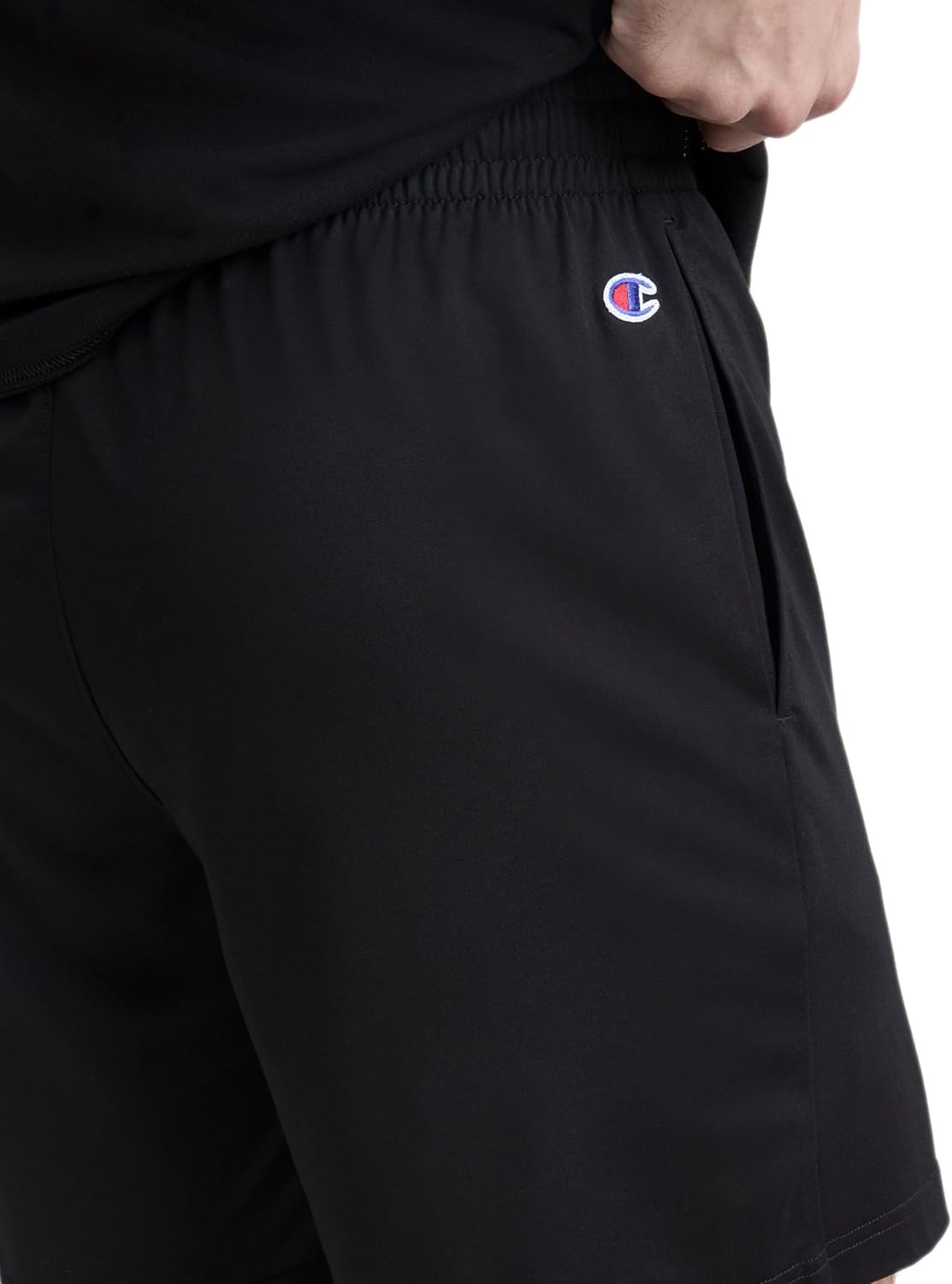 image:imageChampion Mens 7 Sport Knit Shorts Slim Fit LightweightBlack C Logo