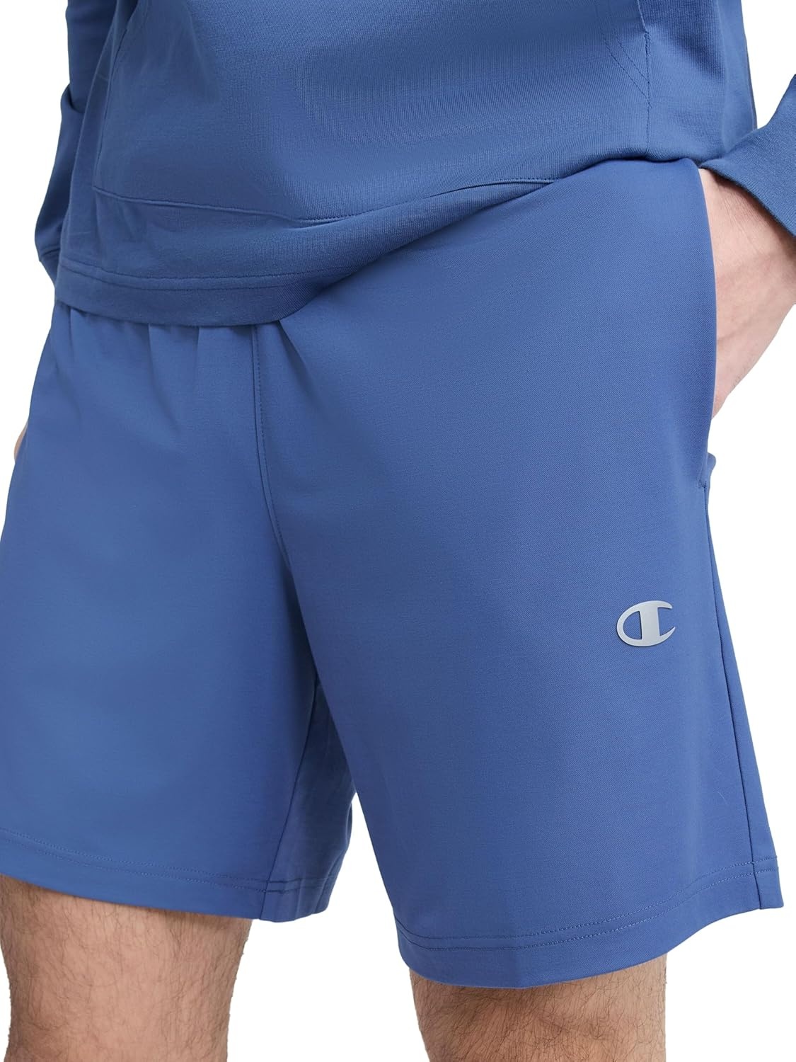 image:imageChampion Mens 7 Sport Knit Shorts Slim Fit LightweightCoastal Fjord C Logo