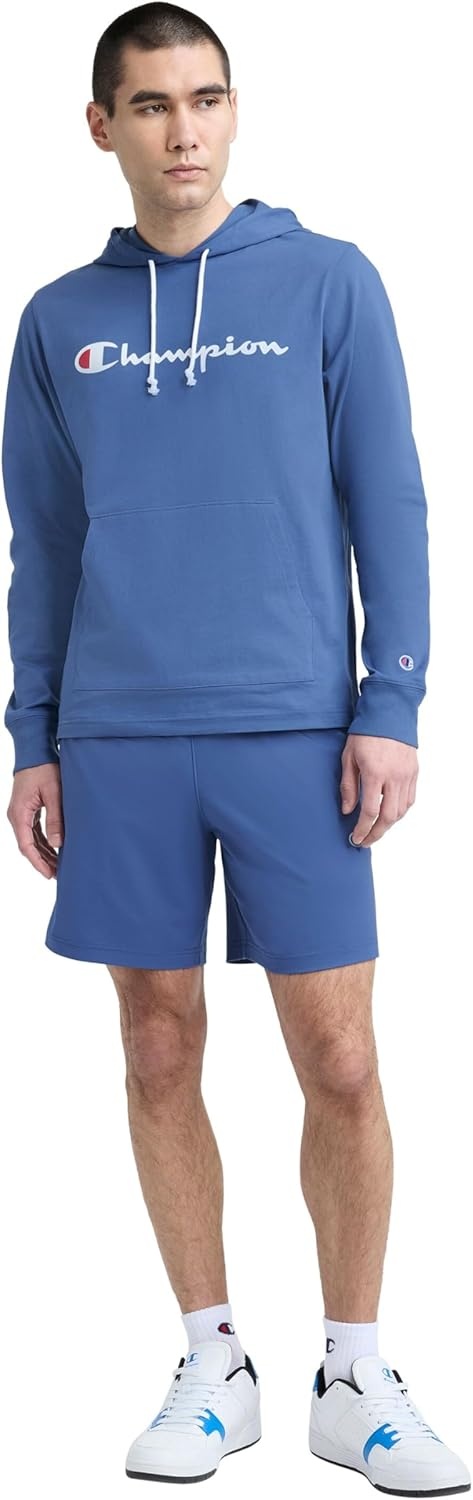 image:imageChampion Mens 7 Sport Knit Shorts Slim Fit LightweightCoastal Fjord C Logo