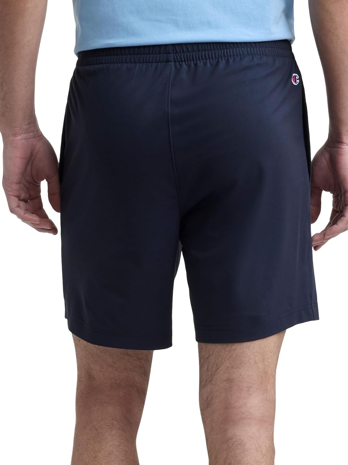 image:imageChampion Mens 7 Sport Knit Shorts Slim Fit LightweightDeep Navy C Logo
