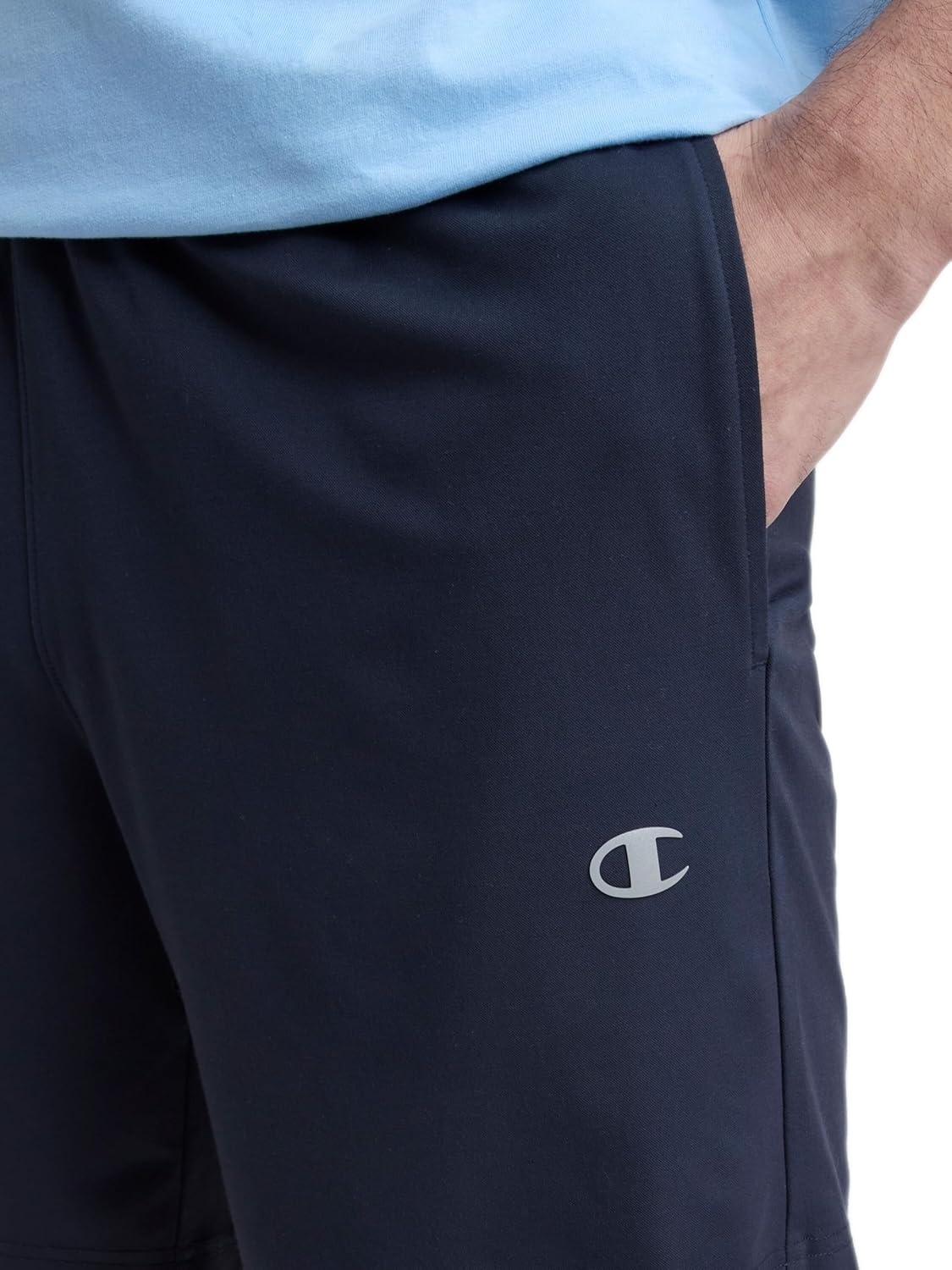 image:imageChampion Mens 7 Sport Knit Shorts Slim Fit LightweightDeep Navy C Logo