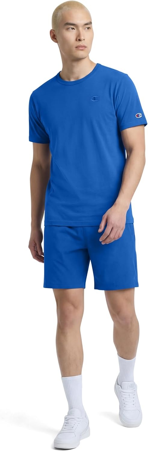 image:imageChampion Mens 7 Sport Knit Shorts Slim Fit LightweightNebulas Blue C Logo
