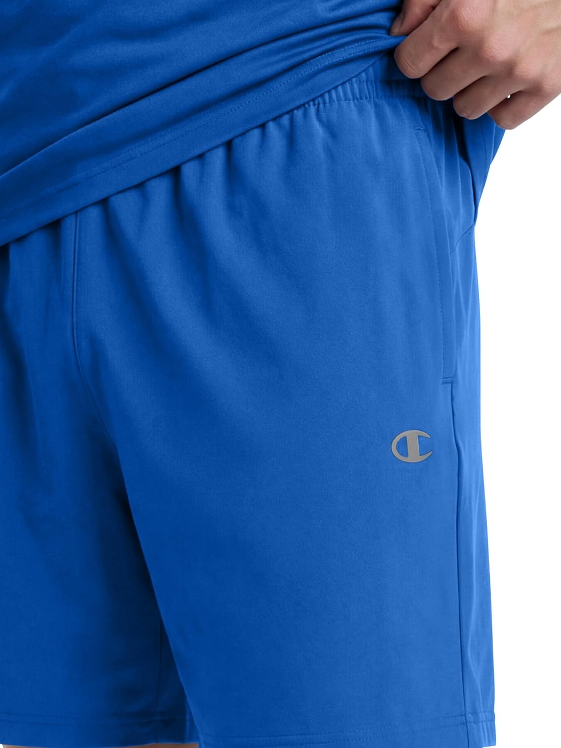 image:imageChampion Mens 7 Sport Knit Shorts Slim Fit LightweightNebulas Blue C Logo