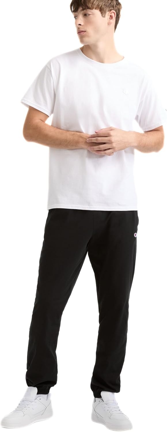 image:imageChampion Mens CinchedBottom Lounge Pants Standard Fit Lightweight 100 Cotton Available in Regular and Big amp TallBlack
