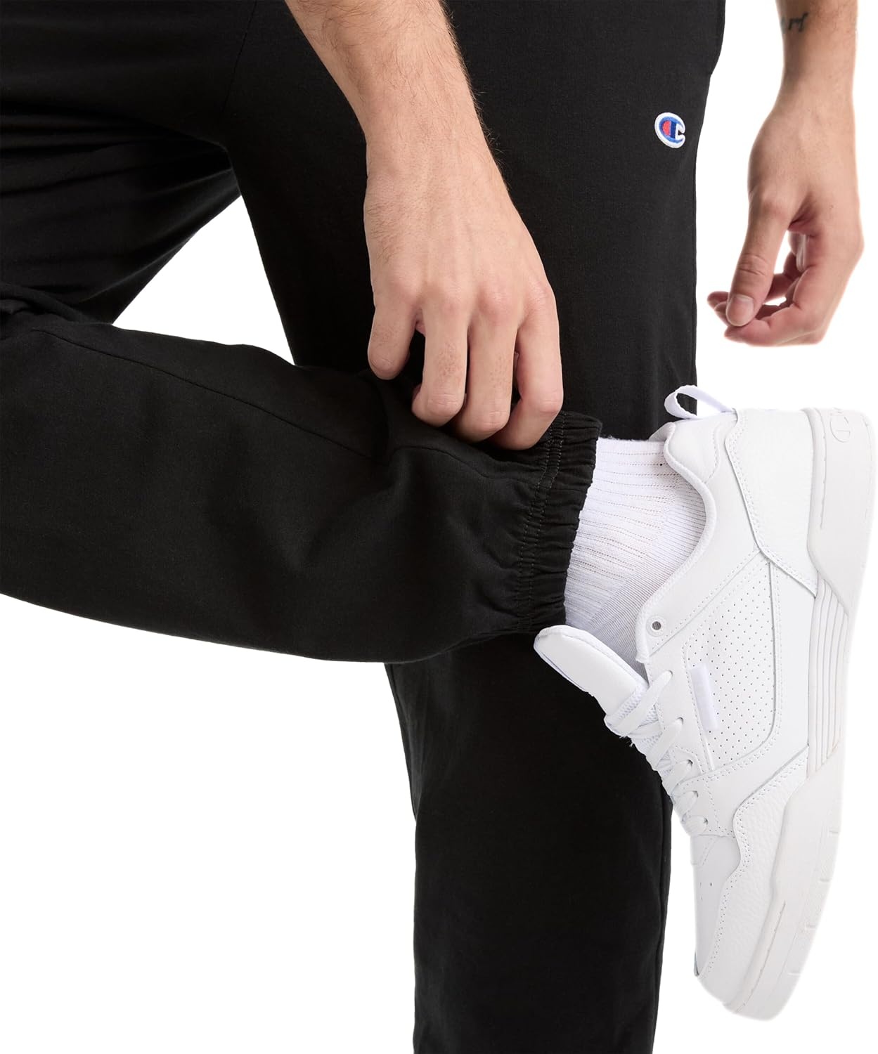 image:imageChampion Mens CinchedBottom Lounge Pants Standard Fit Lightweight 100 Cotton Available in Regular and Big amp TallBlack