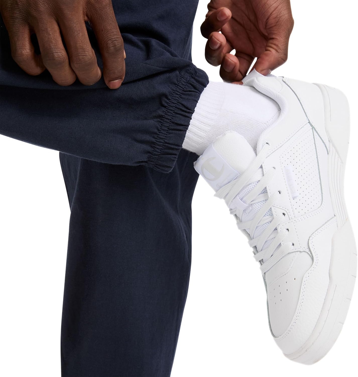 image:imageChampion Mens CinchedBottom Lounge Pants Standard Fit Lightweight 100 Cotton Available in Regular and Big amp TallNavy