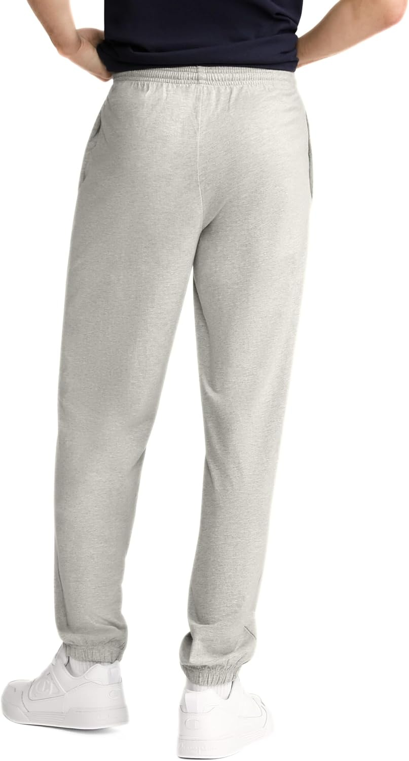 image:imageChampion Mens CinchedBottom Lounge Pants Standard Fit Lightweight 100 Cotton Available in Regular and Big amp TallPlatinum Silver Heather