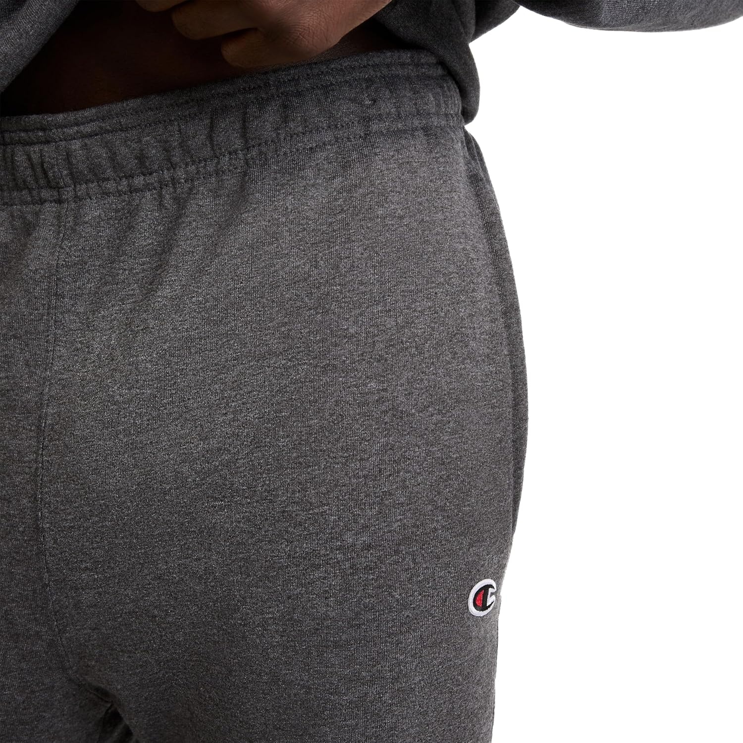 image:imageChampion Mens CinchedBottom Lounge Pants Standard Fit Lightweight Available in Regular and Big amp TallGranite Heather C Logo