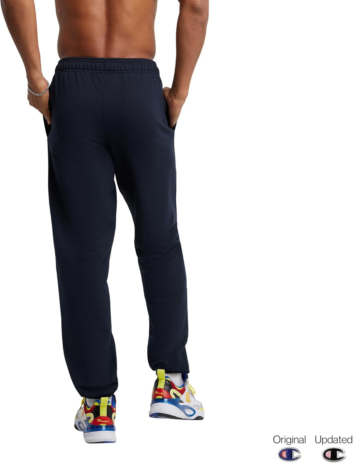 image:imageChampion Mens CinchedBottom Lounge Pants Standard Fit Lightweight Available in Regular and Big amp TallNavy C Logo