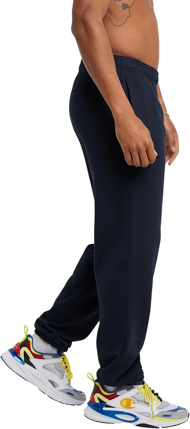 image:imageChampion Mens CinchedBottom Lounge Pants Standard Fit Lightweight Available in Regular and Big amp TallNavy C Logo