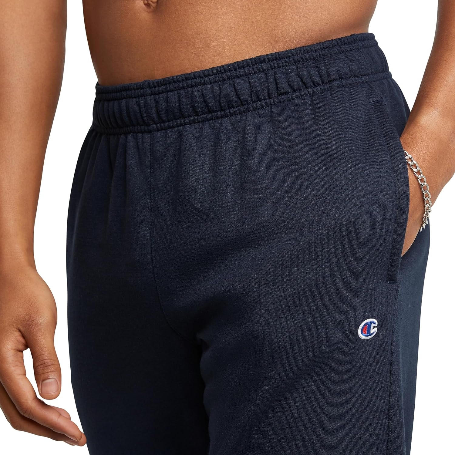 image:imageChampion Mens CinchedBottom Lounge Pants Standard Fit Lightweight Available in Regular and Big amp TallNavy C Logo