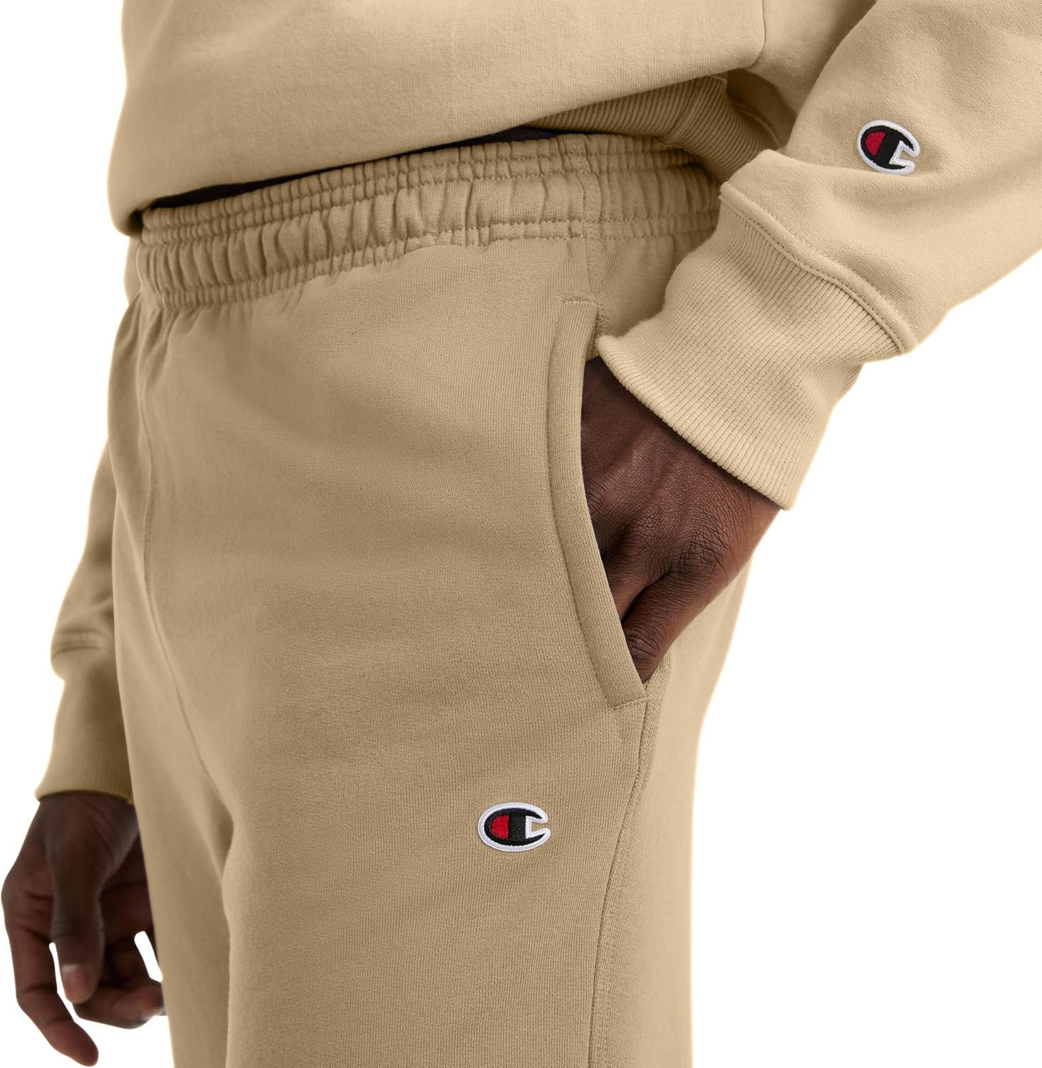 image:imageChampion Mens CinchedBottom Lounge Pants Standard Fit Lightweight Available in Regular and Big amp TallWestern Khaki