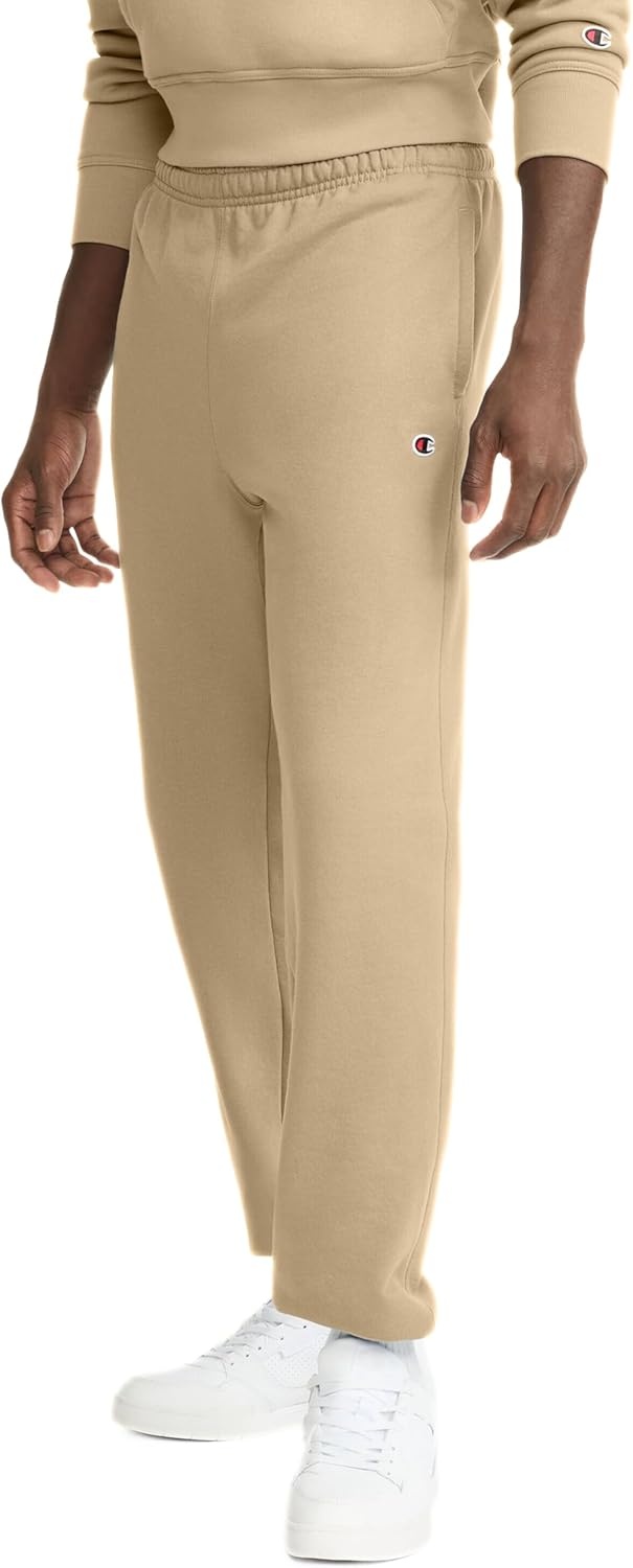 image:imageChampion Mens CinchedBottom Lounge Pants Standard Fit Lightweight Available in Regular and Big amp TallWestern Khaki