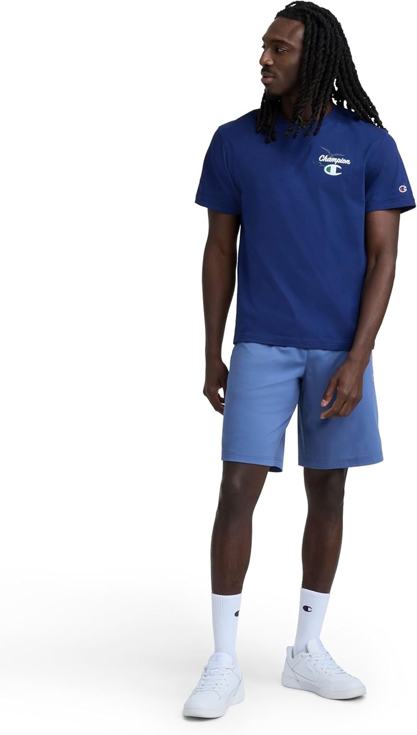 image:imageChampion Mens Classic Graphic Short Sleeve TShirt Standard Fit Champion Club GraphicsBlue Depths Sunsetters