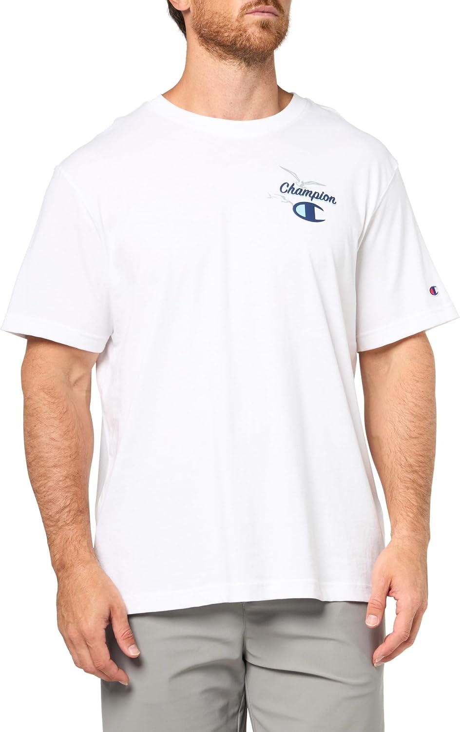 image:imageChampion Mens Classic Graphic Short Sleeve TShirt Standard Fit Champion Club GraphicsBright White Sunsetters