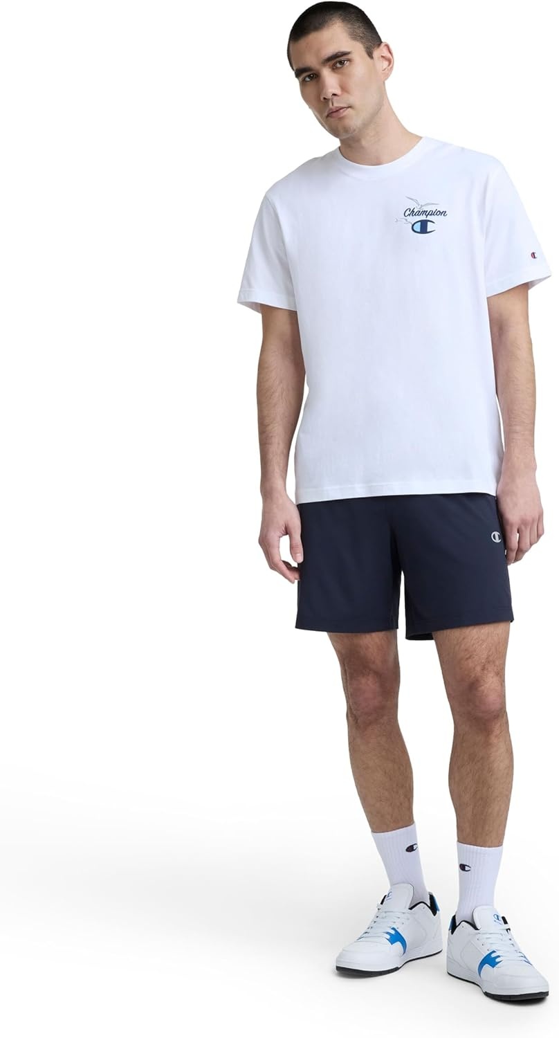image:imageChampion Mens Classic Graphic Short Sleeve TShirt Standard Fit Champion Club GraphicsBright White Sunsetters