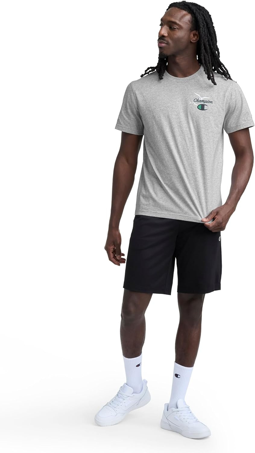 image:imageChampion Mens Classic Graphic Short Sleeve TShirt Standard Fit Champion Club GraphicsOxford Gray Heather Sunsetters