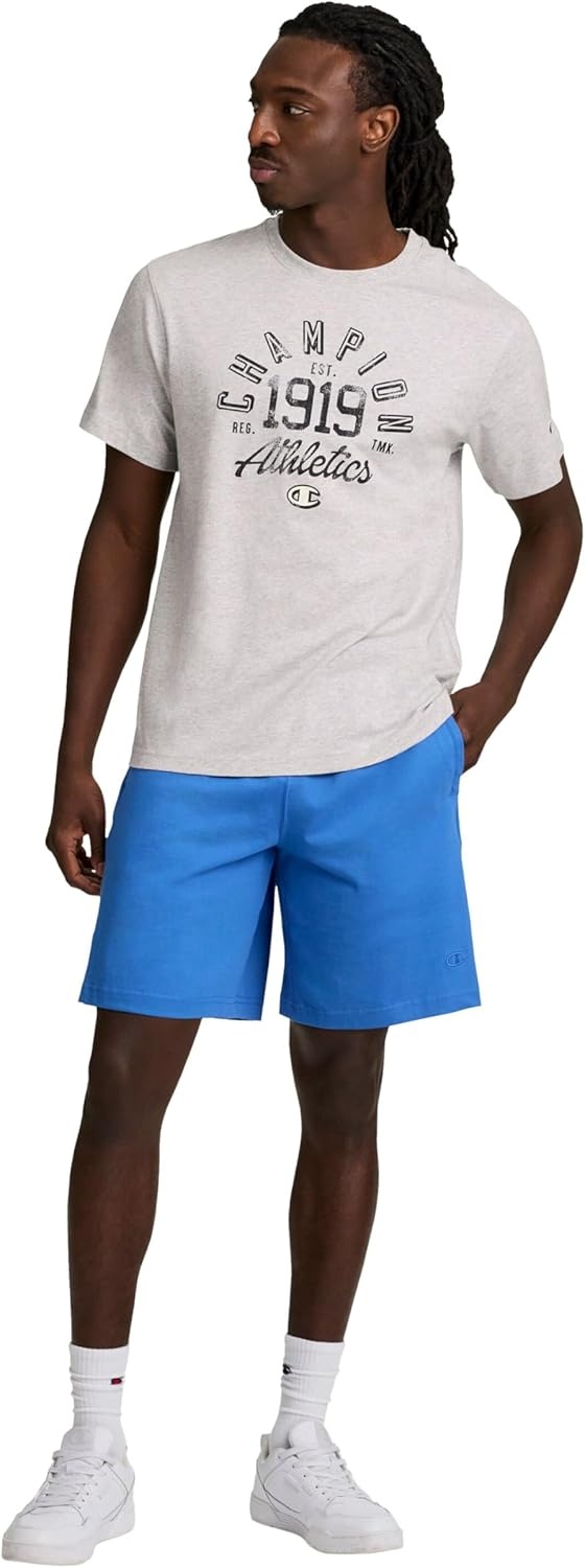 image:imageChampion Mens Classic Graphic Short Sleeve TShirt Standard Fit Modern Retro Gothic 19 GraphicOxford Gray Heather Champion 1919
