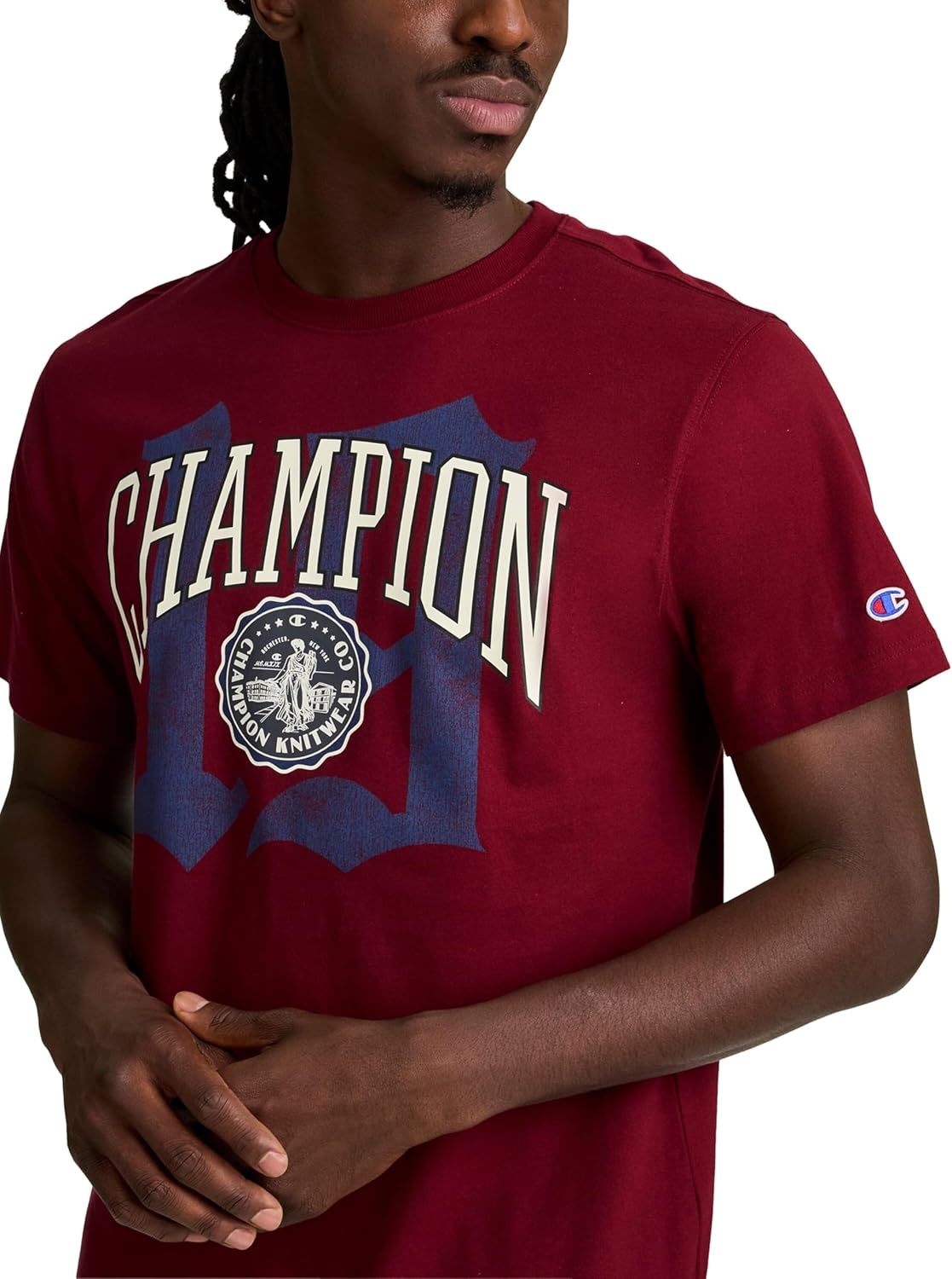 image:imageChampion Mens Classic Graphic Short Sleeve TShirt Standard Fit Modern Retro Gothic 19 GraphicPomegranate Gothic 19