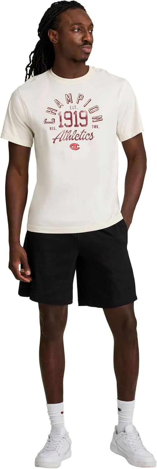 image:imageChampion Mens Classic Graphic Short Sleeve TShirt Standard Fit Modern Retro Gothic 19 GraphicUnbleached Cotton Champion 1919
