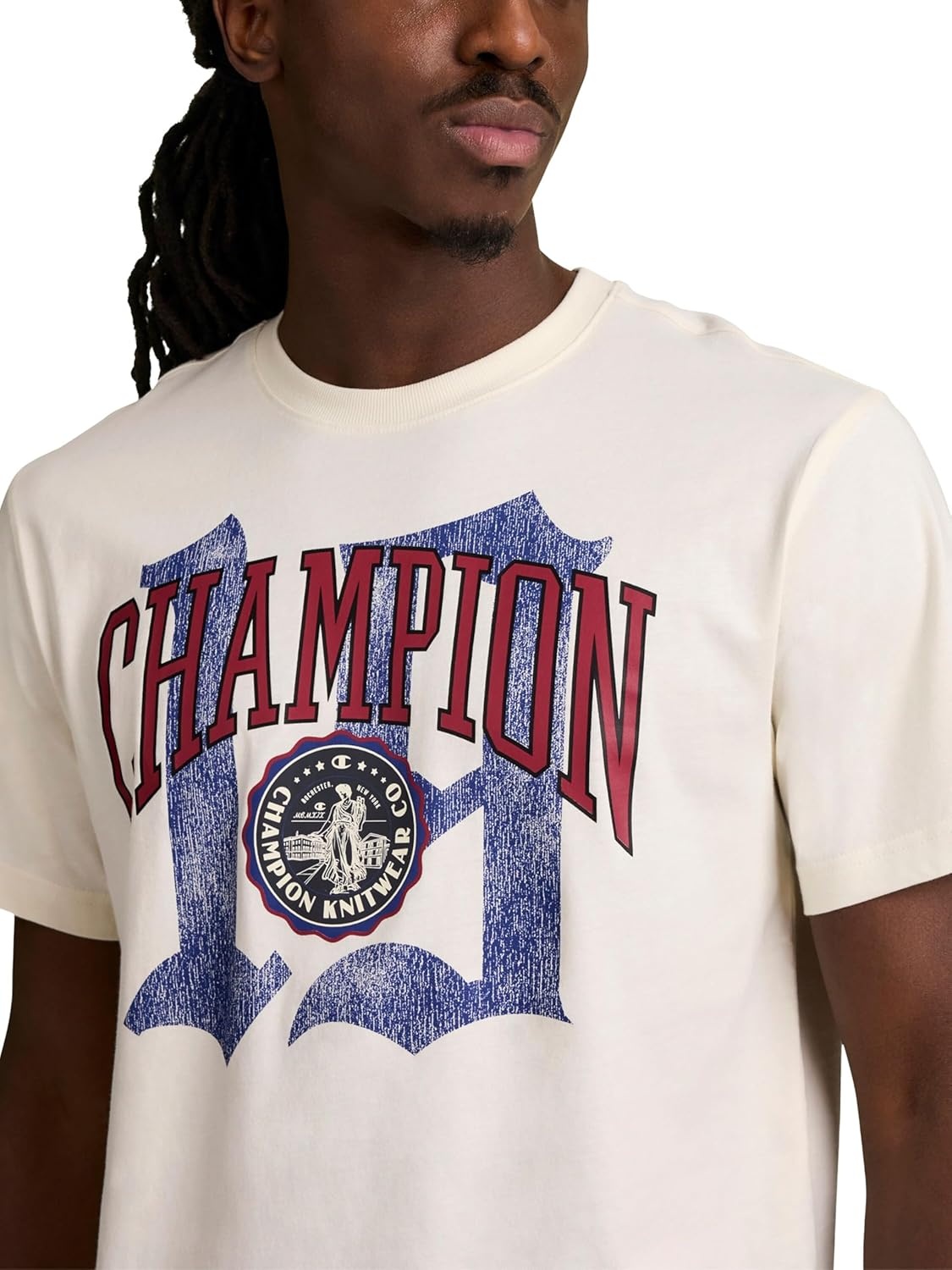 image:imageChampion Mens Classic Graphic Short Sleeve TShirt Standard Fit Modern Retro Gothic 19 GraphicUnbleached Cotton Gothic 19