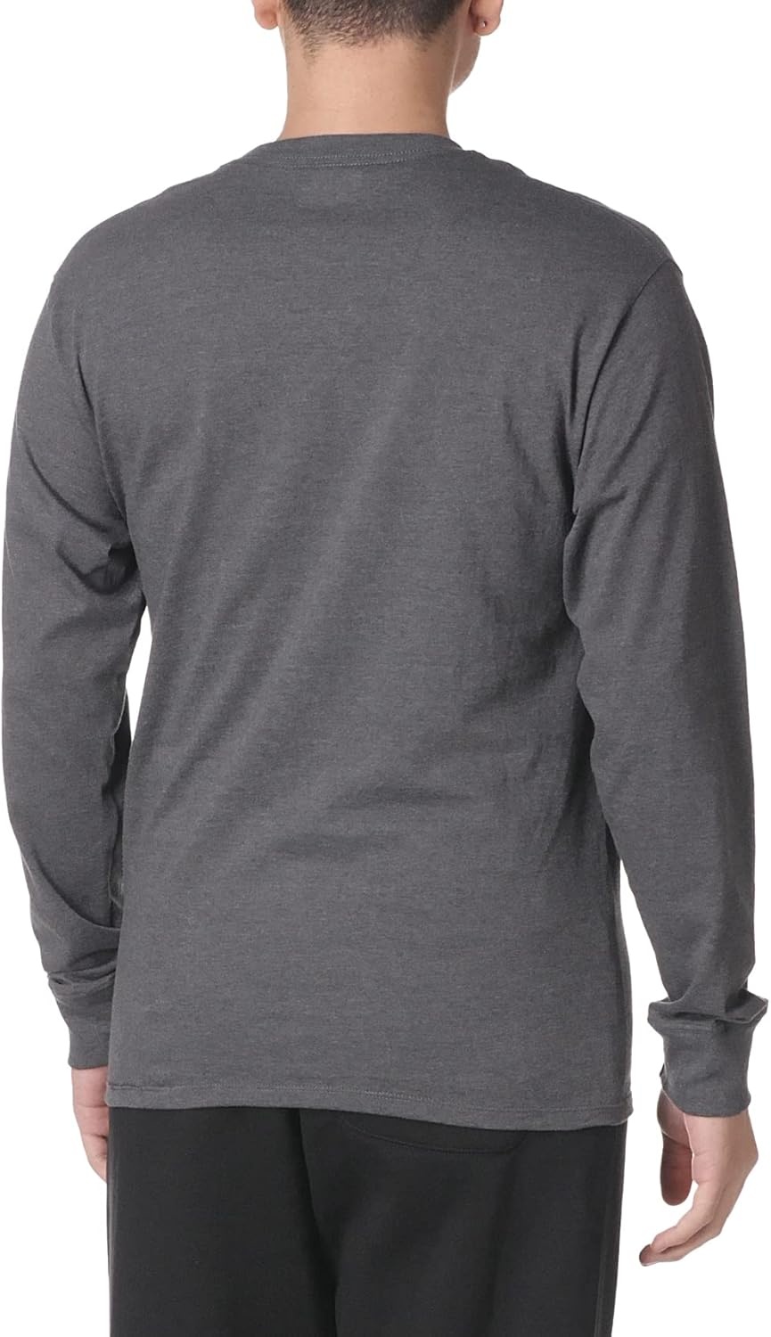 image:imageChampion Mens Classic Long Sleeve TShirt Standard Fit Script amp C Logo Available in Regular and Big amp TallGranite Heather