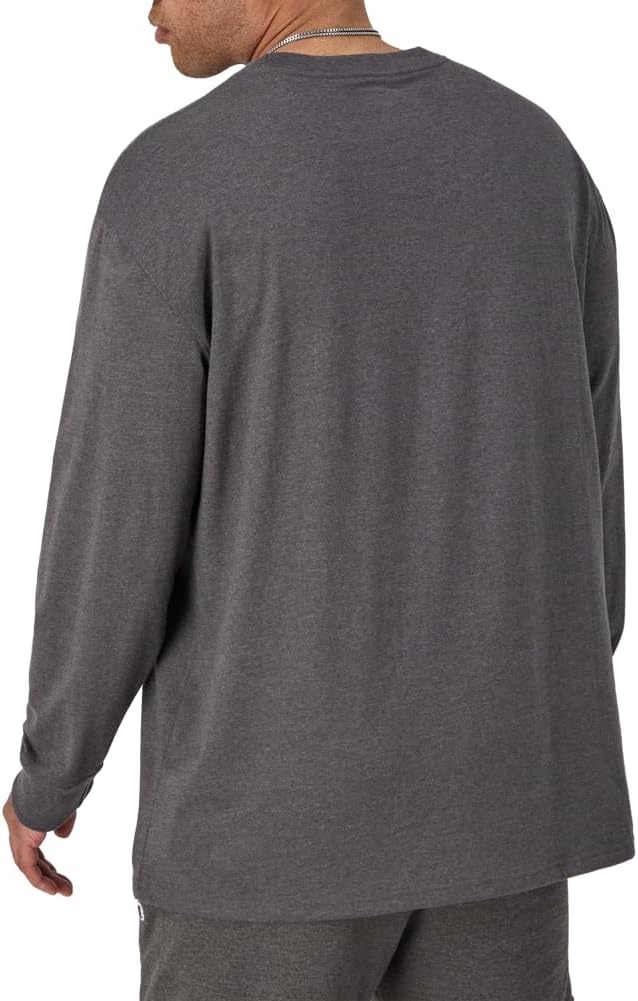 image:imageChampion Mens Classic Long Sleeve TShirt Standard Fit Script amp C Logo Available in Regular and Big amp TallGranite Heather