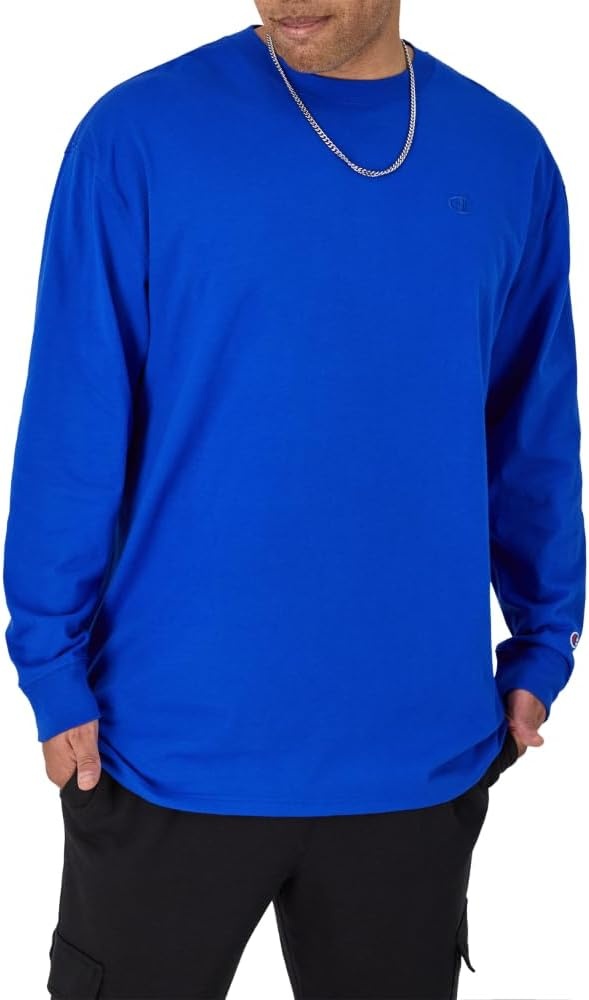 image:imageChampion Mens Classic Long Sleeve TShirt Standard Fit Script amp C Logo Available in Regular and Big amp TallSurf the Web