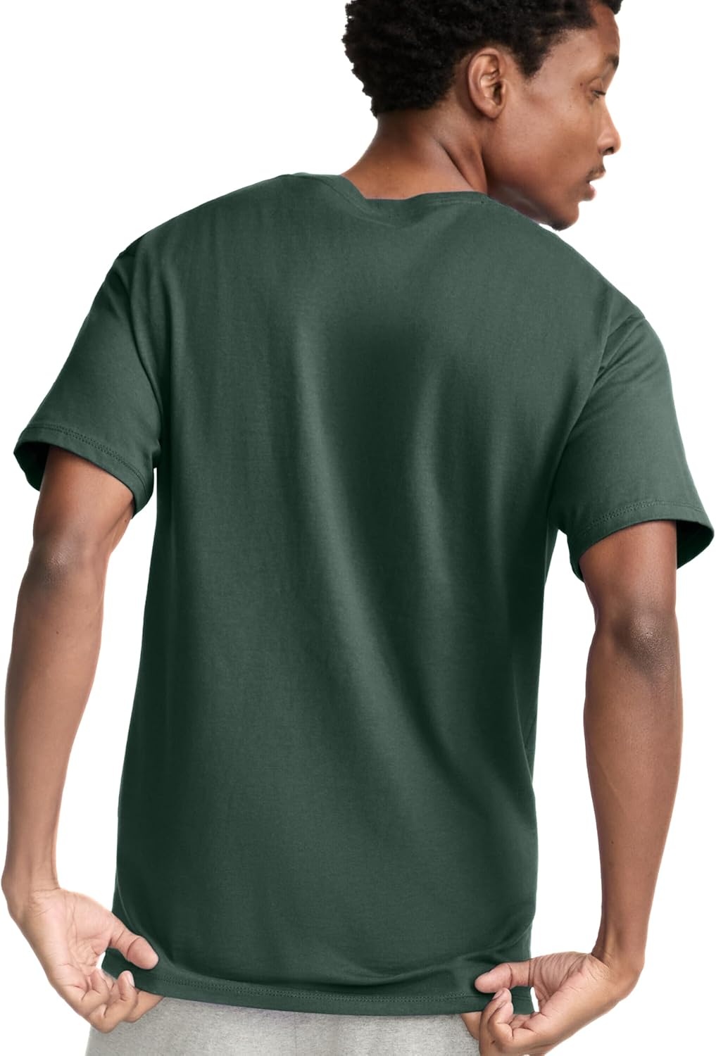 image:imageChampion Mens Classic Short Sleeve TShirt Standard Fit Midweight 100 Cotton Available in Regular and Big amp TallDark Green