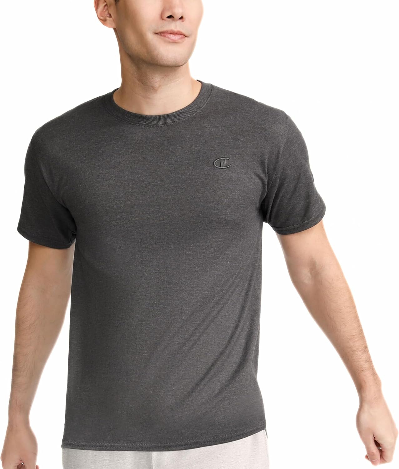image:imageChampion Mens Classic Short Sleeve TShirt Standard Fit Midweight 100 Cotton Available in Regular and Big amp TallGranite Heather