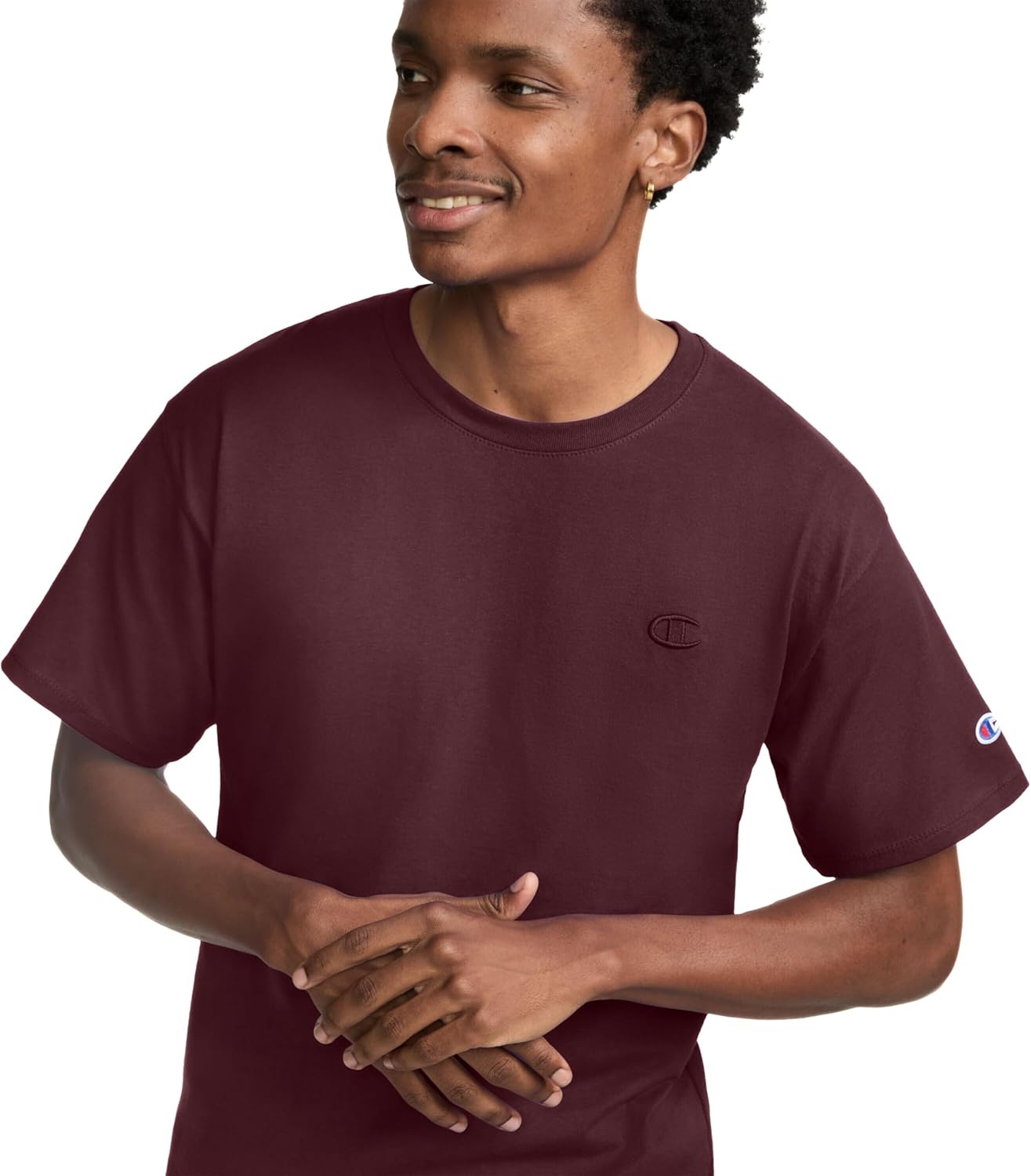 image:imageChampion Mens Classic Short Sleeve TShirt Standard Fit Midweight 100 Cotton Available in Regular and Big amp TallMaroon